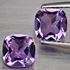 Natural Purple Amethyst 1.64 Ct. 2 Pcs Cushion Shape 6.3 Mm Gemstone From Brazil