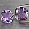 Natural Purple Amethyst 1.58 Ct. 2 Pcs Cushion Shape 6.4 Mm Gemstone From Brazil