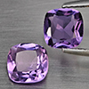 Natural Purple Amethyst 1.68 Ct. 2 Pcs Cushion Shape 6.4 Mm Gemstone From Brazil