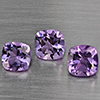 Natural Purple Amethyst 2.93 Ct. 3 Pcs Cushion Shape 5.9 Mm Gemstone From Brazil