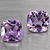 Natural Purple Amethyst 1.89 Ct. 2 Pcs Cushion Shape 6.2 Mm Gemstone From Brazil
