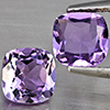 Natural Purple Amethyst 1.91 Ct. 2 Pcs Cushion Shape 6.3 Mm Gemstone From Brazil