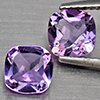 Natural Purple Amethyst 1.55 Ct. 2 Pcs Cushion Shape 6.2 Mm Gemstone From Brazil
