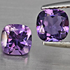 Natural Purple Amethyst 2.04 Ct. 2 Pcs Cushion Shape 6.4 Mm Gemstone From Brazil