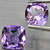 Natural Purple Amethyst 2.02 Ct. 2 Pcs Cushion Shape 6.4 Mm Gemstone From Brazil