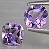 Natural Purple Amethyst 1.38 Ct. 2 Pcs Cushion Shape 6.2 Mm Gemstone From Brazil