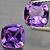 Natural Purple Amethyst 1.94 Ct. 2 Pcs Cushion Shape 6.2 Mm Gemstone From Brazil