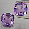 Natural Purple Amethyst 1.48 Ct. 2 Pcs Cushion Shape 6.3 Mm Gemstone From Brazil