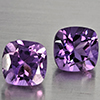 Natural Purple Amethyst  1.19 Ct. 2 Pcs Cushion Shape 6.1 Mm Gemstone From Brazil