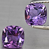 Natural Purple Amethyst 2.23 Ct. 2 Pcs Cushion Shape 6.3 Mm Gemstone From Brazil