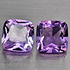 Natural Purple Amethyst  2.01 Ct. 2 Pcs Cushion Shape 6.4 Mm Gemstone From Brazil