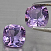 Natural Purple Amethyst 1.89 Ct. 2 Pcs Cushion Shape 6.2 Mm Gemstone From Brazil