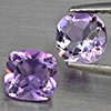 Natural Purple Amethyst 1.59 Ct. 2 Pcs Cushion Shape 5.9 Mm Gemstone From Brazil