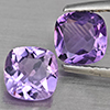 Natural Purple Amethyst 1.55 Ct. 2 Pcs Cushion Shape 6.2 Mm Gemstone From Brazil