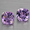 Natural Purple Amethyst 1.82 Ct. 2 Pcs Cushion Shape 6.1 Mm Gemstone From Brazil