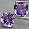 Natural Purple Amethyst 1.75 Ct. 2 Pcs Cushion Shape 6.2 Mm Gemstone From Brazil