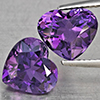 Natural Purple Amethyst 5.22 Ct. 2 Pcs Heart Shape 9.7 x 8.4 Mm Gemstone From Brazil
