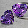 Natural Purple Amethyst 7.56 Ct. 2 Pcs Heart Shape 10.7 x 9.8 Mm Gemstone From Brazil