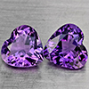 Natural Purple Amethyst 6.76 Ct. 2 Pcs Heart Shape 10.7 x 10.2 Mm Gemstone From Brazil