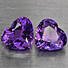 Natural Purple Amethyst 5.49 Ct. 2 Pcs Heart Shape 9.7 x 9 Mm Gemstone From Brazil