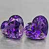 Natural Purple Amethyst 8.20 Ct. 2 Pcs Heart Shape 11 x 10.2 Mm Gemstone From Brazil
