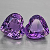 Natural Purple Amethyst 6.57 Ct. 2 Pcs Heart Shape 10.1 x 9.4 Mm Gemstone From Brazil