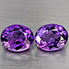 Natural Purple Amethyst Gemstones 6.23 Ct. 2 Pcs. Oval Shape 10.5 x 8.5 Mm. Natural Purple Amethyst Gemstones 6.23 Ct. 2 Pcs. Oval Shape 10.5 x 8.5 Mm.