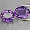 Natural Purple Amethyst 6.22 Ct. 2 Pcs Oval Shape 11.7 x 9.6 Mm Gemstone From Brazil