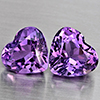 Natural Purple Amethyst 5.60 Ct. 2 Pcs Heart Shape 9.4 x 8.6 Mm Gemstone From Brazil