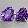 Natural Purple Amethyst 8.06 Ct. 2 Pcs Heart Shape 10.8 x 10.2 Mm Gemstone From Brazil