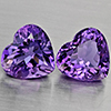 Natural Purple Amethyst 7.53 Ct. 2 Pcs Heart Shape 10.7 x 9.8 Mm Gemstone From Brazil