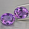 Natural Purple Amethyst  5.62 Ct. 2 Pcs Oval Shape 10.5 x 8.7 Mm Gemstone From Brazil