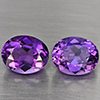 Natural Purple Amethyst 6.07 Ct. 2 Pcs Oval Shape 10.2 x 8.5 Mm Gemstone From Brazil
