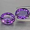 Natural Purple Amethyst 7.31 Ct. 2 Pcs Oval Shape 11.1 x 8.4 Mm Gemstone From Brazil