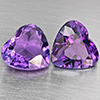 Natural Purple Amethyst 7.10 Ct. 2 Pcs Heart Shape 10.8 x 9.8 Mm Gemstone From Brazil