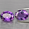 Natural Purple Amethyst 4.56 Ct. 2 Pcs Oval Shape 10.1 x 7.9 Mm Gemstone From Brazil