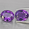Natural Purple Amethyst 6.86 Ct. 2 Pcs Oval Shape 10.9 x 9 Mm Gemstone From Brazil