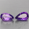 Natural Purple Amethyst 5.85 Ct. 2 Pcs Pear Shape 13 x 7.9 Mm Gemstone From Brazil