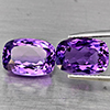 Natural Purple Amethyst  8.41 Ct. 2 Pcs Cushion Shape 12.2 x 8.6 Mm Gemstone From Brazil