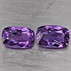 Natural Purple Amethyst  6.01 Ct. 2 Pcs Cushion Shape 11.2 x 7.5 Mm Gemstone From Brazil