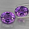 Natural Purple Amethyst 6.88 Ct. 2 Pcs Oval Shape 10.2 x 8.7 Mm Gemstone From Brazil