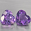 Natural Purple Amethyst 5.11 Ct. 2 Pcs Heart Shape 9.7 x 6.4 Mm Gemstone From Brazil