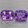 Natural Purple Amethyst  7.77 Ct. 2 Pcs Cushion Shape 11.1 x 8.8 Mm Gemstone From Brazil