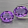 Natural Purple Amethyst 5.78 Ct. 2 Pcs Oval Shape 10.3 x 8.4 Mm Gemstone From Brazil