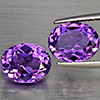 Natural Purple Amethyst 6.01 Ct. 2 Pcs Oval Shape 10.3 x 7.7 Mm Gemstone From Brazil