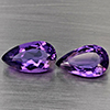 Natural Purple Amethyst 5.48 Ct. 2 Pcs Pear Shape 13.3 x 7.7 Mm Gemstone From Brazil