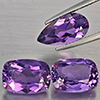 Natural Purple Amethyst 8.65 Ct. 3 Pcs Mixed Shape Gemstone From Brazil