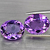Natural Purple Amethyst 6.94 Ct. 2 Pcs Oval Shape 11.3 x 9.3 Mm Gemstone From Brazil