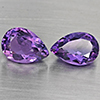Natural Purple Amethyst 8.15 Ct. 2 Pcs Pear Shape 13.3 x 9.1 Mm Gemstone From Brazil