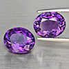 Natural Purple Amethyst 8.36 Ct. 2 Pcs Oval Shape 12.2 x 10 Mm Gemstone From Brazil